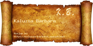 Kaluzsa Barbara névjegykártya