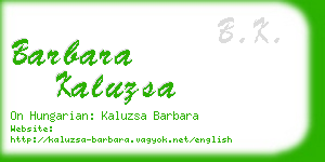 barbara kaluzsa business card